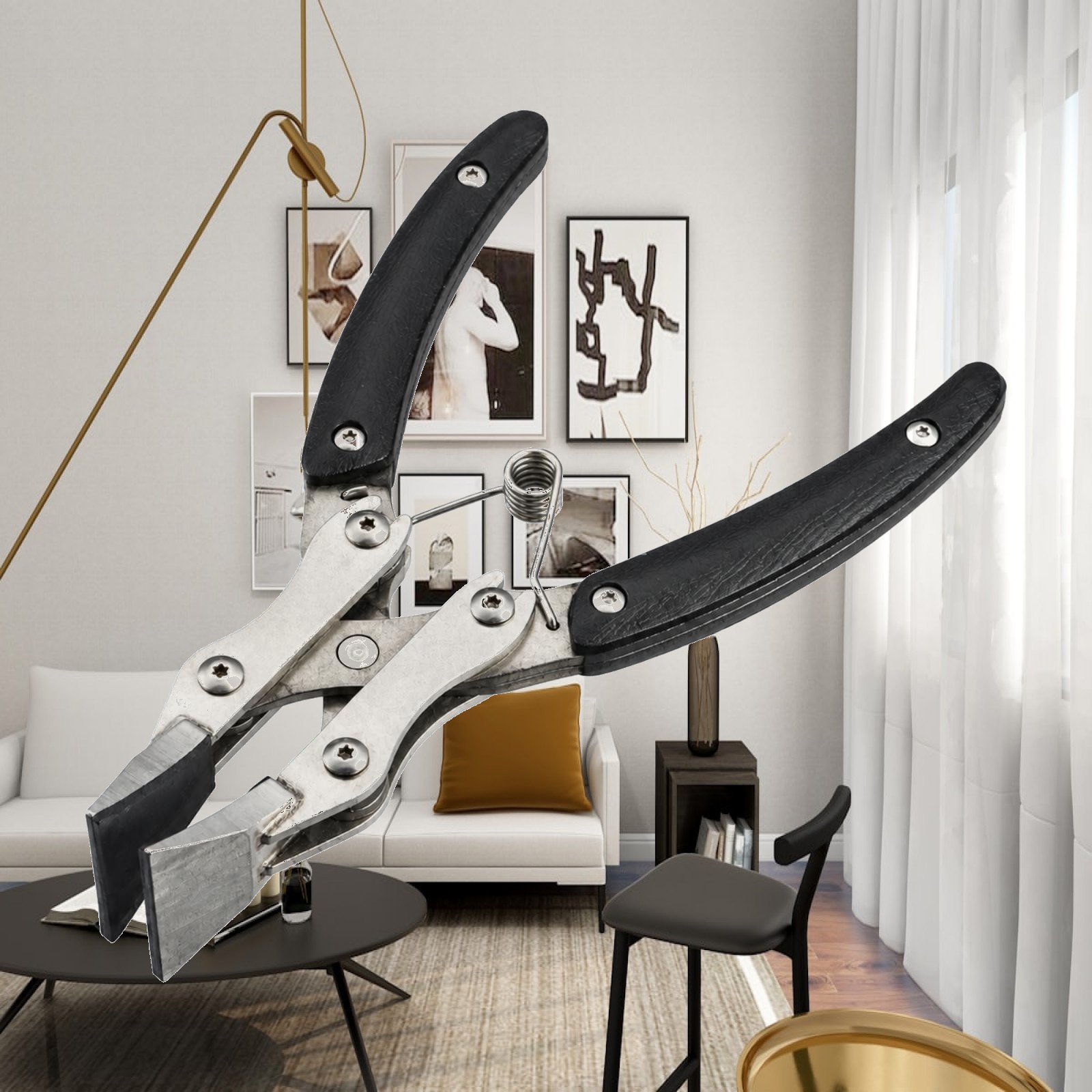Leatherwork Hand Press - Professionelle Lederkantenzange aus Edelstahl, Handwerkzeug für