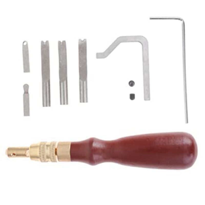 Groover Stitching Tool - ABKS-7-teiliges Lederbearbeitungsset: Lederfaserfräser, Nähfräser, Lederbearbeitungswerkzeuge, Stahl-Faserfräser,