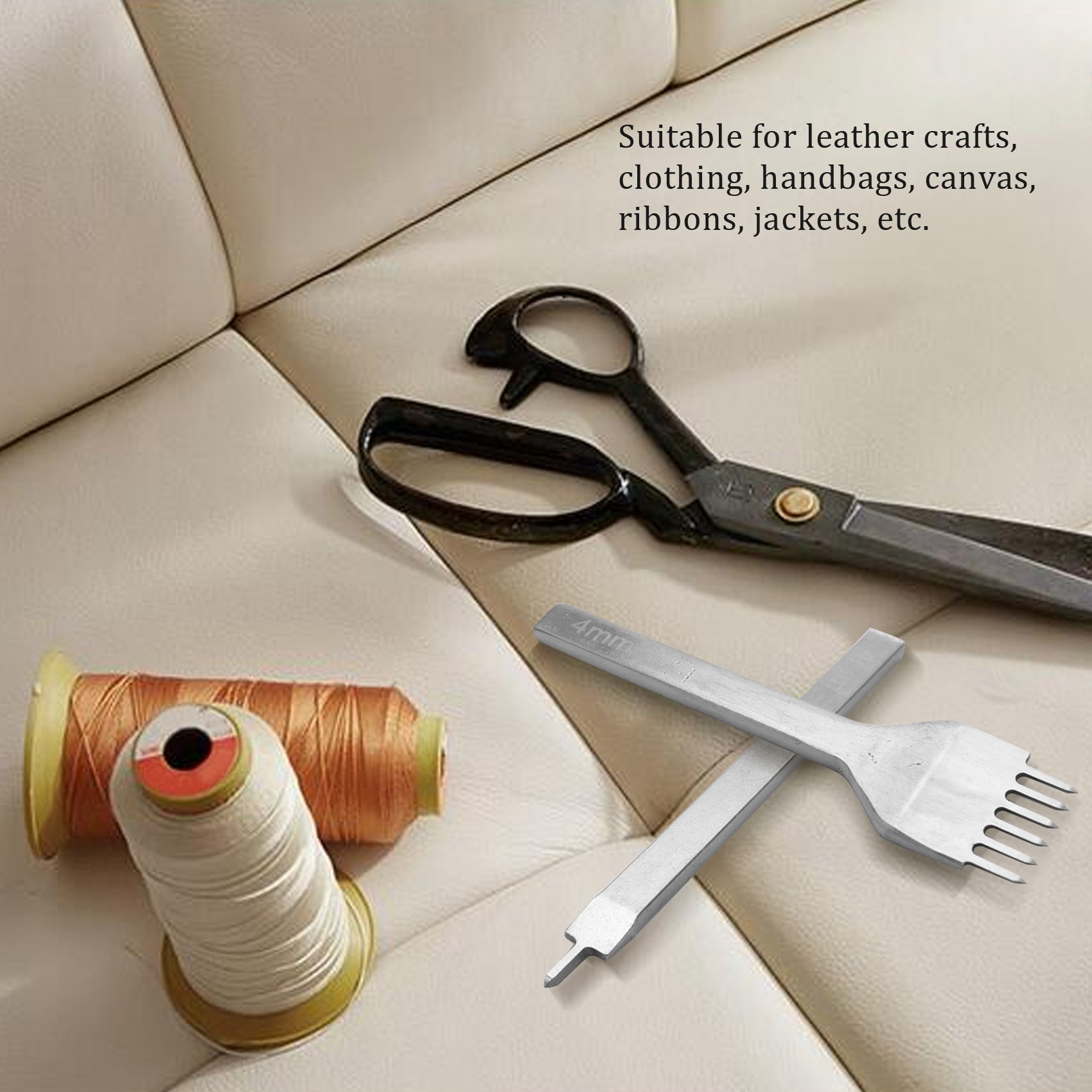 Groover Stitching Tool - BAAR-Leder-Nahtmeißel-Set, Schnür-Nahtstanze, Nähnut-Bevel- und Nähnadeln, Werkzeug